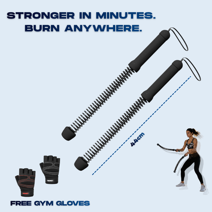 Miravie's – Weighted Fitness Sticks for HIIT, Strength & Toning | Burn Fat & Build Muscle in 15 Minutes a Day
